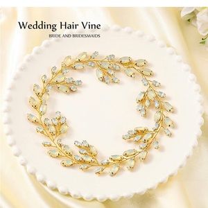Bride crystal wedding hair vine